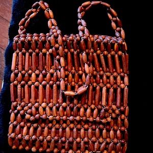 KoreanWooden bead hand bag